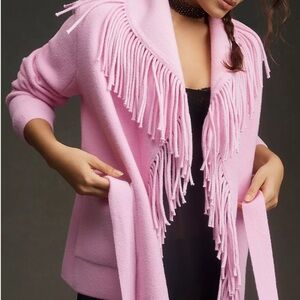 Anthropologie NVLT Fringed Pink Women's Jacket